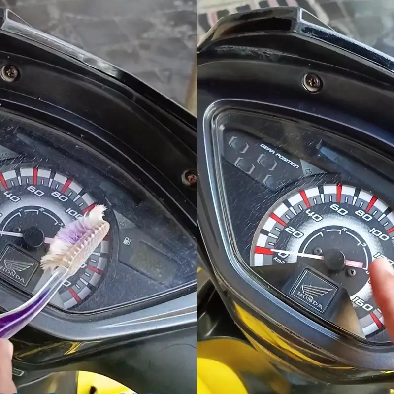 Cuma butuh 30 menit, kaca speedometer kusam dan retak jadi bening lagi bermodal 1 bahan dapur