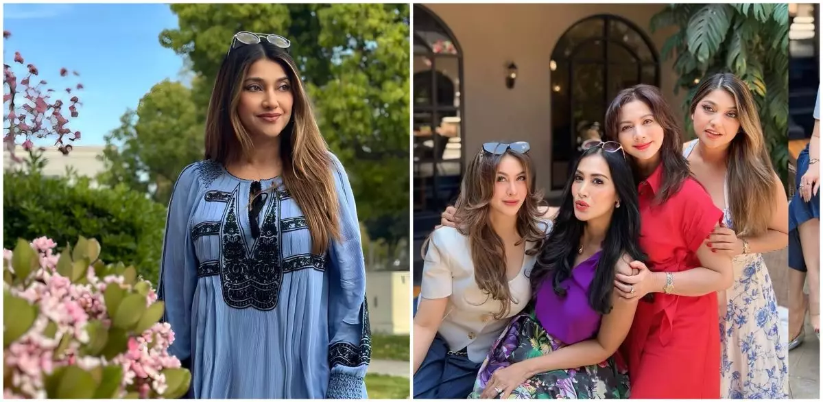 6 Potret Sarah Azhari mudik ke Indonesia, bahagia bisa reuni bareng artis sinetron 90-an