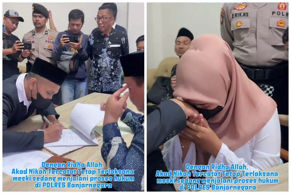 Tahanan ini sah nikahi kekasihnya di kantor polisi dengan mahar Rp200 ribu, tuai pro-kontra