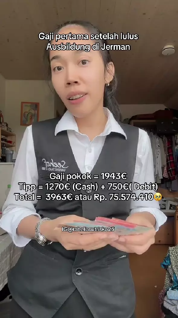 WNI spill gajinya di Jerman © TikTok WNI spill gajinya di Jerman © TikTok