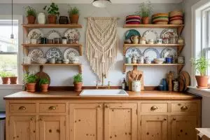 9 Desain dapur dengan rak terbuka kayu, solusi cerdas bikin ruang cantik dan fungsional