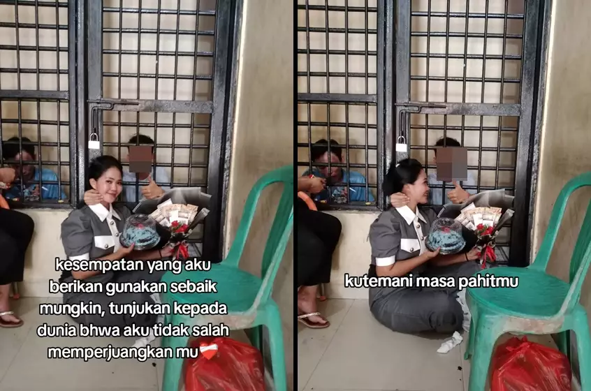 Istri beri kejutan ulang tahun suami di lapas © 2025 TikTok Istri beri kejutan ulang tahun suami di lapas © 2025 TikTok