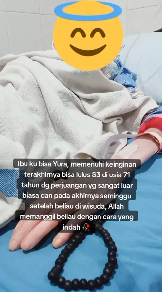 Kisah lansia meninggal setelah wisuda S3 © TikTok Kisah lansia meninggal setelah wisuda S3 © TikTok
