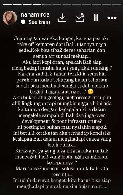 rumah Nana Mirdad terdampak banjir Bali © Instagram rumah Nana Mirdad terdampak banjir Bali © Instagram