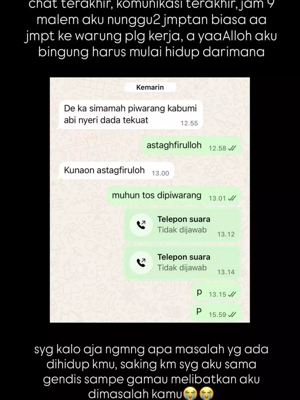 Chat Encuy 'Preman Pensiun' untuk istri © 2025 Instagram Chat Encuy 'Preman Pensiun' untuk istri © 2025 Instagram