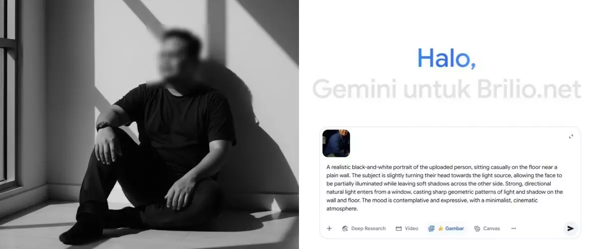 7 Prompt Gemini AI buat bikin foto hitam - putih estetik untuk Instagram, cocok buat feed minimalis