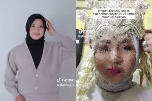 Momen ngenes wanita bayar makeup pengantin Rp25 juta biar bisa manglingi, hasil riasannya malah zonk