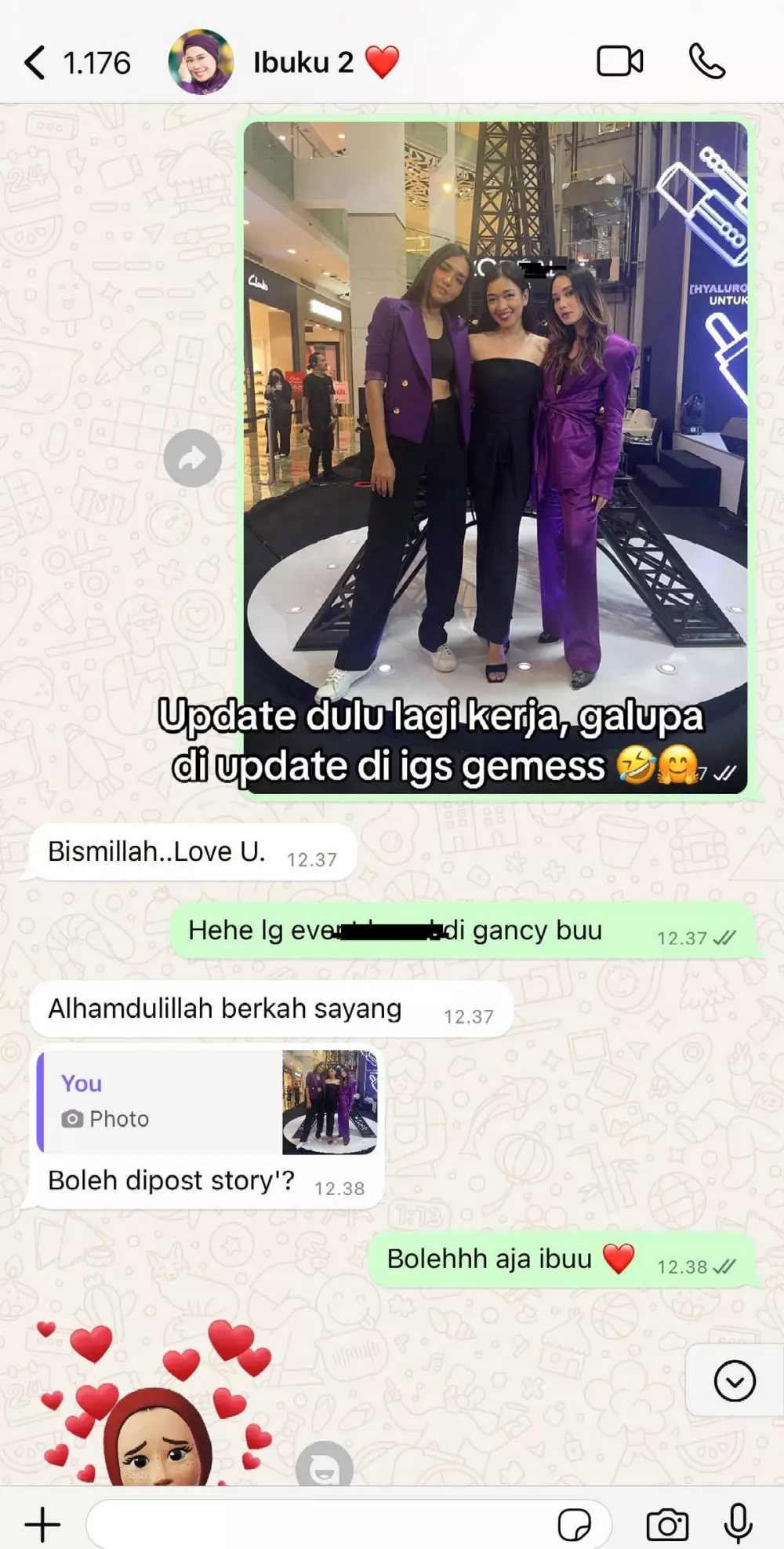 Chat Merdi Octavia dengan Dewi Yull layaknya bestie © Instagram