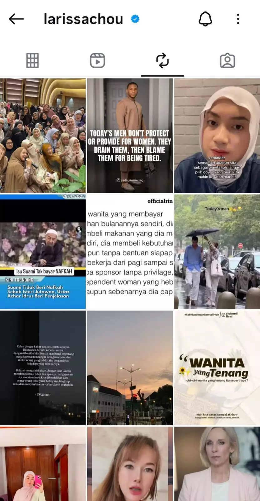 Larissa Chou hapus foto suami © 2025 Instagram