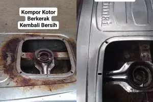 Punya kompor lama yang berkerak tebal? Bersihkan dengan campuran bahan ini biar noda cepat rontok