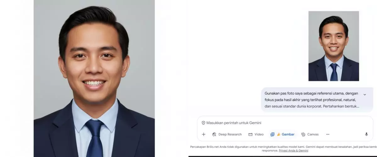 5 Prompt edit pas foto di Gemini AI jadi foto profil LinkedIn profesional sesuai di bidangnya, cobain!