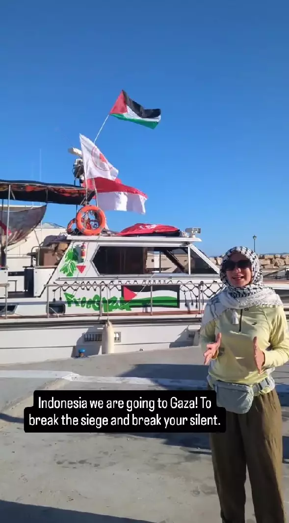 Wanda Hamidah akhirnya berlayar ke Gaza © Instagram Wanda Hamidah akhirnya berlayar ke Gaza © Instagram