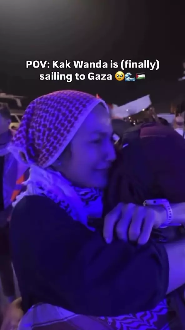 Wanda Hamidah akhirnya berlayar ke Gaza © Instagram Wanda Hamidah akhirnya berlayar ke Gaza © Instagram