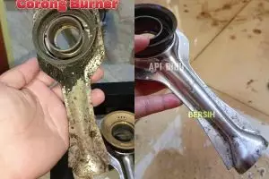 Bisa jadi penyebab api kompor berwarna merah, ini cara bersihkan corong burner dekil penuh kerak