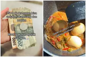 Viral wanita spill cara atur uang belanja Rp7.500 bisa untuk makan seharian, hitungannya bikin heran