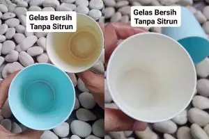 Gelas plastik kusam dan berkerak jangan keburu dibuang! 1 Bahan rumahan ini bisa bikin jadi kinclong
