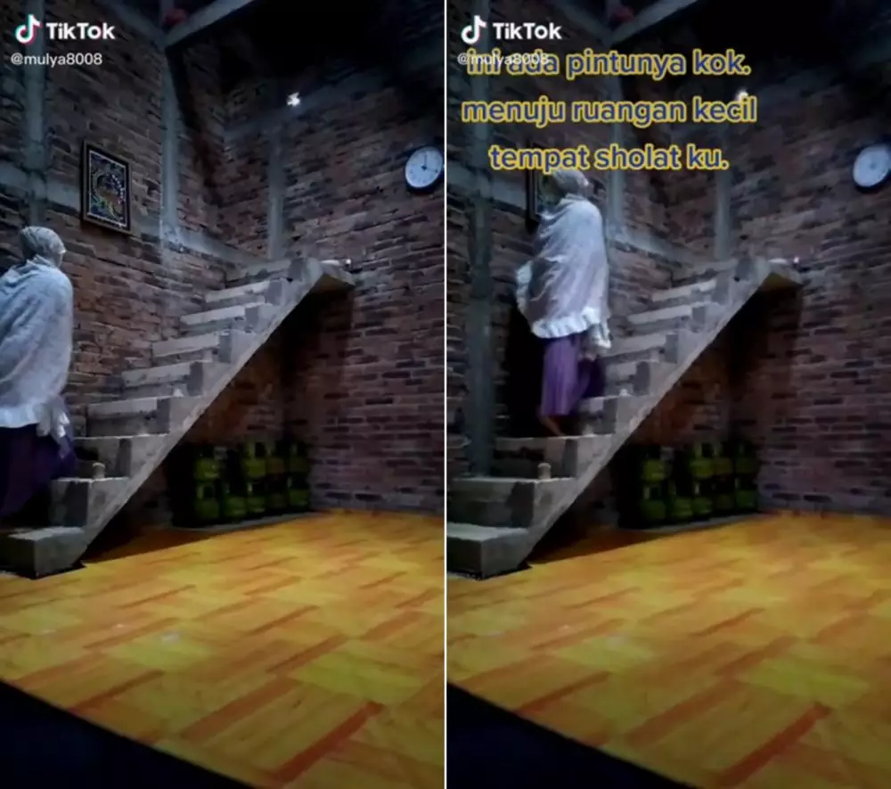 tangga aneh bisa tembus © TikTok tangga aneh bisa tembus © TikTok