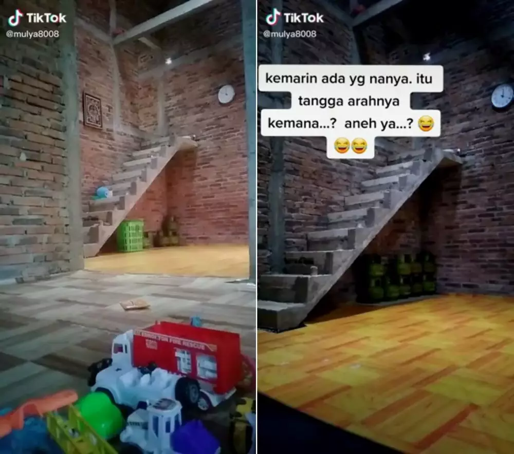 tangga aneh bisa tembus © TikTok tangga aneh bisa tembus © TikTok