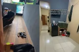 Desain interior kontrakan ini tampak tak biasa, posisi dapurnya bikin penghuni pusing kalau mau masak