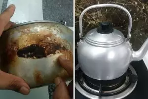 Cara mudah bersihkan teko gosong dalam hitungan menit modal 3 bahan sederhana