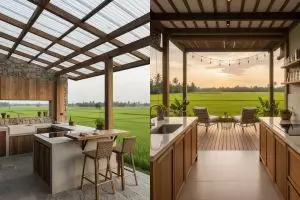 5 Ide desain dapur terbuka ala pedesaan modern, view sawah jadi healing spot