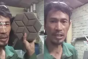 Jadi bank sampah terbaik ke-4, pria ini buat paving block dari sampah plastik tapi dicuekin pemerintah