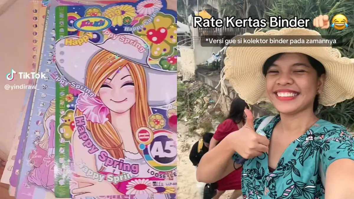 Cewek ini beri rating kertas binder yang jadi koleksi berharga anak 90-an, kamu punya yang mana?