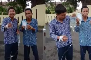 Momen siswa jajan di pinggir jalan sambil bawa infus usai keracunan MBG, warganet auto geleng-geleng