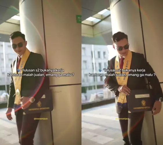 Lulusan S2 diejek karena jualan bukan kerja kantoran © 2025 TikTok