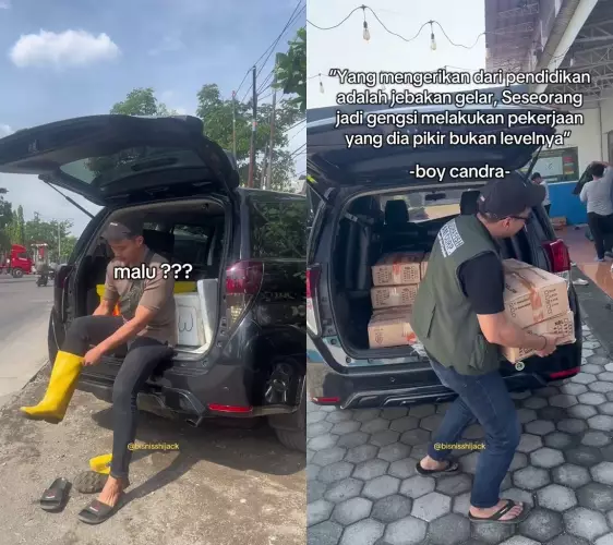 Lulusan S2 diejek karena jualan bukan kerja kantoran © 2025 TikTok