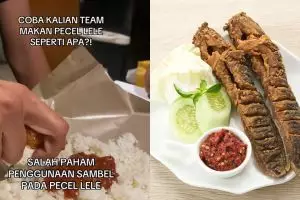 Viral wanita debat cara makan pecel lele yang benar, pelanggaran table manner di dunia pecel lele