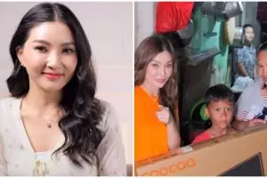 Punya niat tulus bantu sesama, 9 potret Sarwendah bagi-bagi TV ke tetangga ini bikin salut