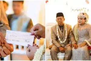 Viral pengantin wanita 24 tahun dipersunting pria usia 74, maharnya cek Rp3 miliar