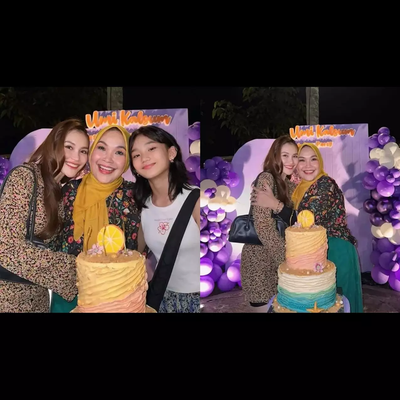 Ayu Ting Ting rayakan ultah ibu ke-53 pakai kue isi lembaran uang Rp50 ribu, ternyata hasil patungan