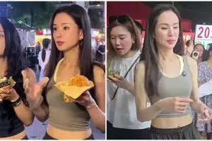 Cantiknya tanpa filter, ini 9 potret Bibi Lung awet muda di usia 59 tahun sedang jajan di kaki lima