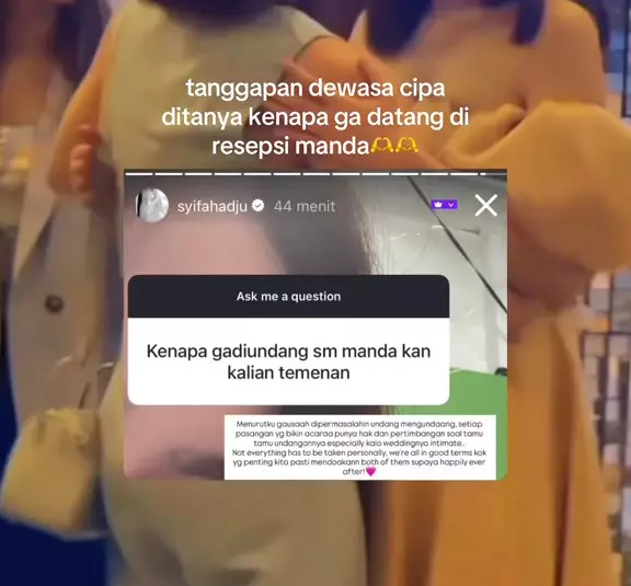 Jawaban Syifa Hadju tak diundang nikahan Amanda Manopo © 2025 brilio.net