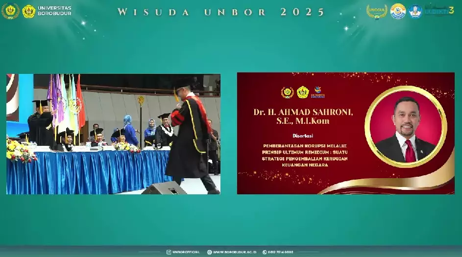 Ahmad Sahroni wisuda S3 © YouTube