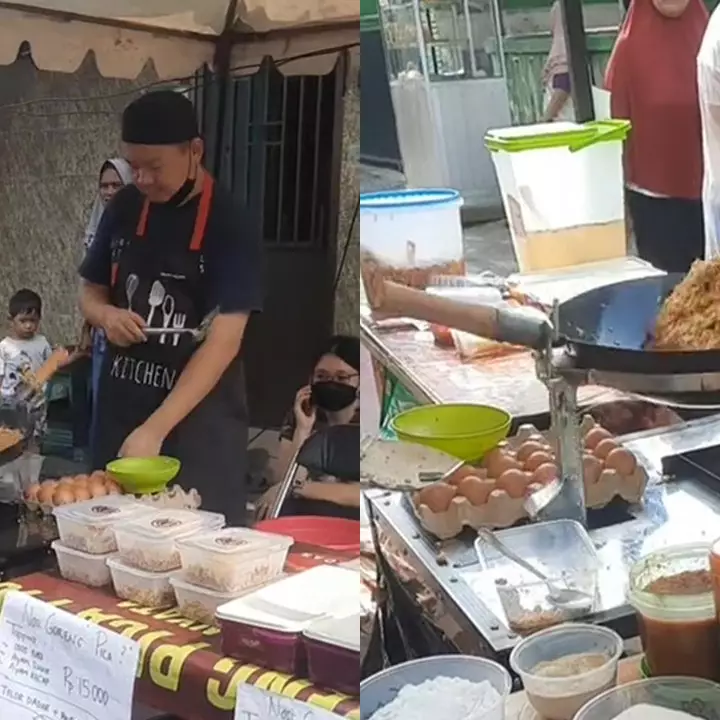 Tak biasa! Pedagang nasi goreng ini pakai robot untuk masak, definisi kerja cerdas tanpa bikin capek