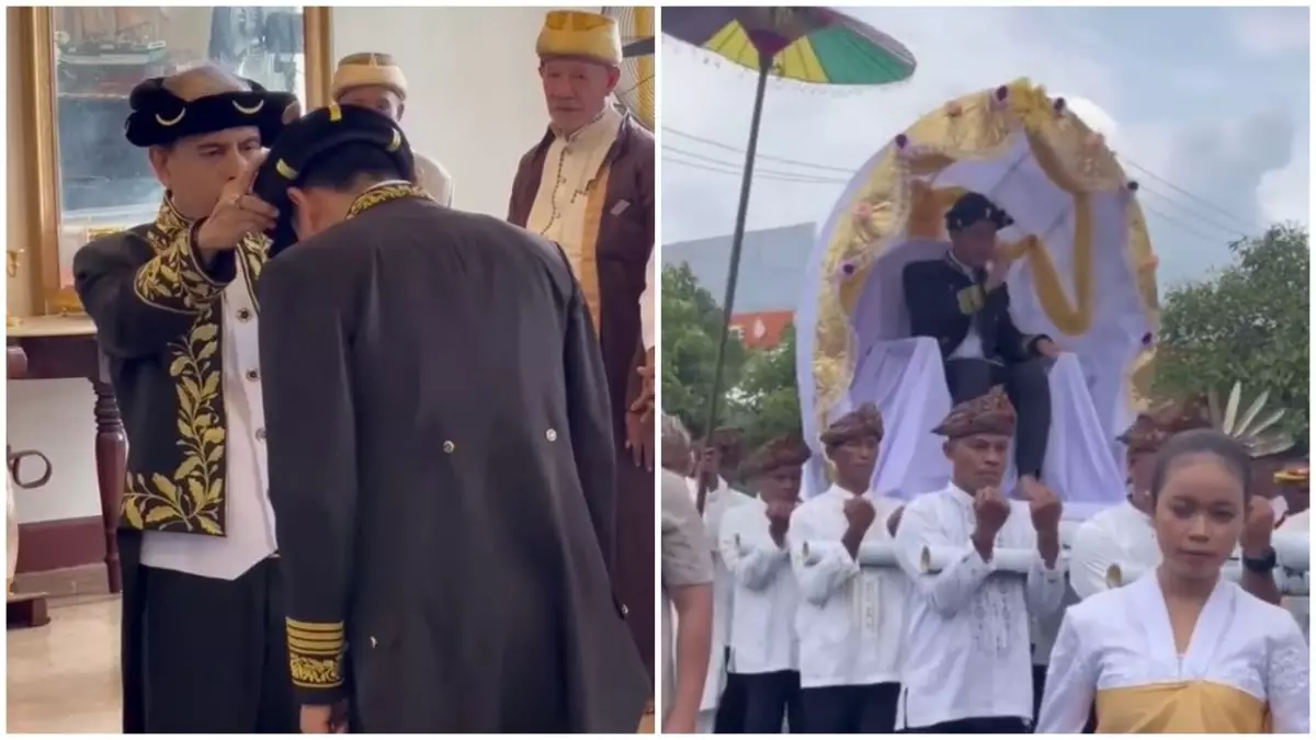 9 Potret Wapres Gibran dapat gelar bangsawan dari Kesultanan Ternate, diarak dengan tandu