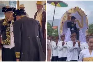 9 Potret Wapres Gibran dapat gelar bangsawan dari Kesultanan Ternate, diarak dengan tandu