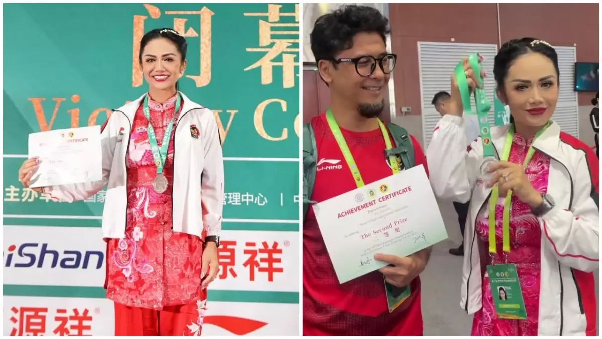 Buktikan usia bukan penghalang, 9 potret Krisdayanti raih medali perak di kejuaran dunia wushu 2025