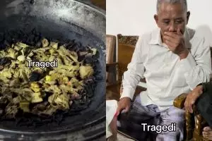Momen apes bapak-bapak lupa hangatkan sayur nangka malah ditinggal ke musala, gosong tak tertolong