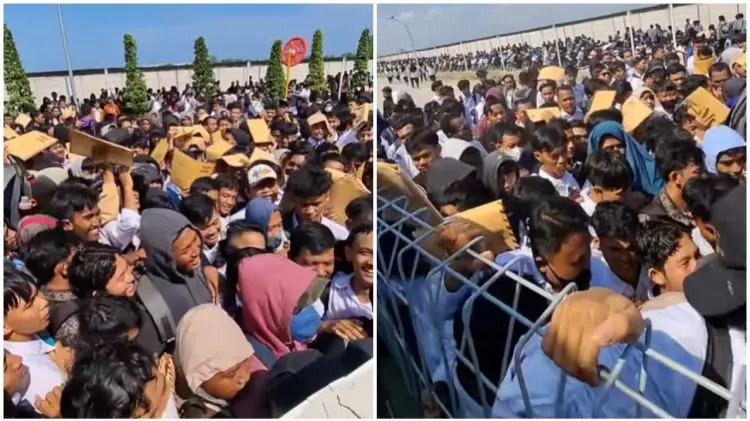 Cari kerja sulit, viral ribuan pencari kerja di Tegal berdesakan demi lamar lowongan di pabrik sepatu