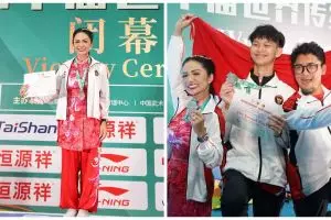 Kerja keras 4 tahun terbayarkan, 6 potret Krisdayanti pulang dari Tiongkok bawa perak kejuaraan wushu