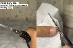 Tak perlu susah payah diasah, ternyata semudah ini menajamkan gunting tumpul bermodal 1 bahan dapur