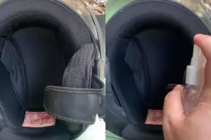 Tak perlu dicuci, ini cara praktis atasi helm bau apek dalam sekali semprot, cukup modal 1 bahan dapur