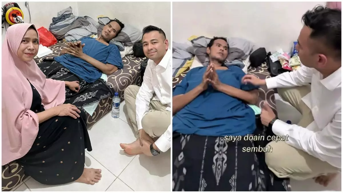 Raffi Ahmad jenguk Fahmi Bo yang terbaring lemah di rumah, janji hal ini demi kesembuhan sang komedian