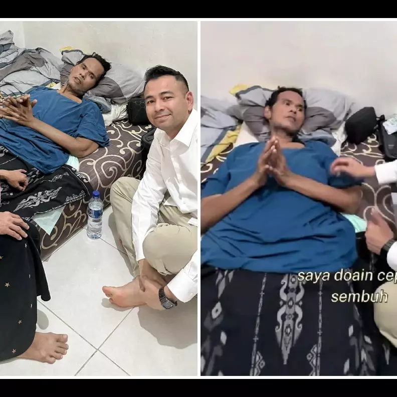 Raffi Ahmad jenguk Fahmi Bo yang terbaring lemah di rumah, janji hal ini demi kesembuhan sang komedian
