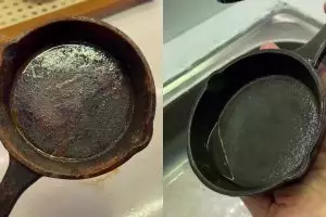 Punya panci berkarat dan penuh noda minyak? Jangan dibuang! Cuci dengan 3 langkah simpel ini