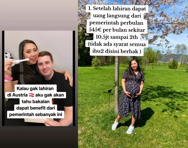 WNI tinggal di Austria benefit saat hamil © TikTok WNI tinggal di Austria benefit saat hamil © TikTok